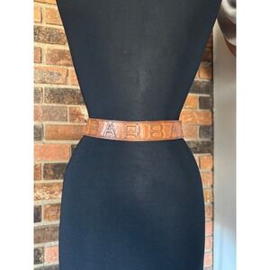Vintage Tooled Leather‎ Belt BARBARA Western Boho Accent